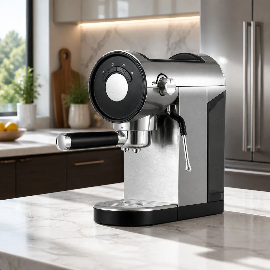 Espresso Coffee Machine 20 Bar Instant Heat Milk Frother Mug Warmer Silver