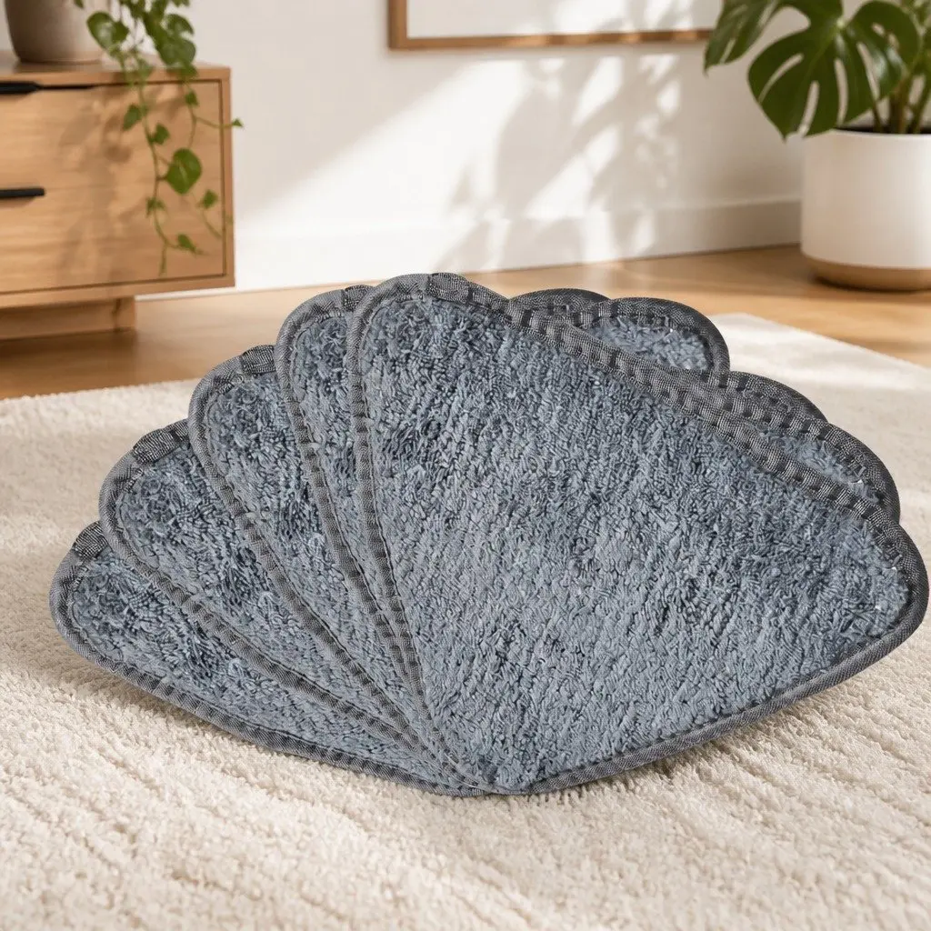 Cleaning Mop 360° Rotatable Head with 5 Microfibre Cloth Pads for Hard Floors