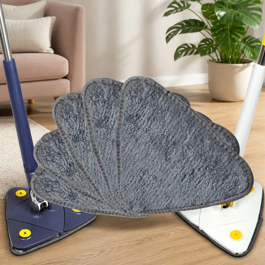 Cleaning Mop 360° Rotatable Head with 5 Microfibre Cloth Pads for Hard Floors