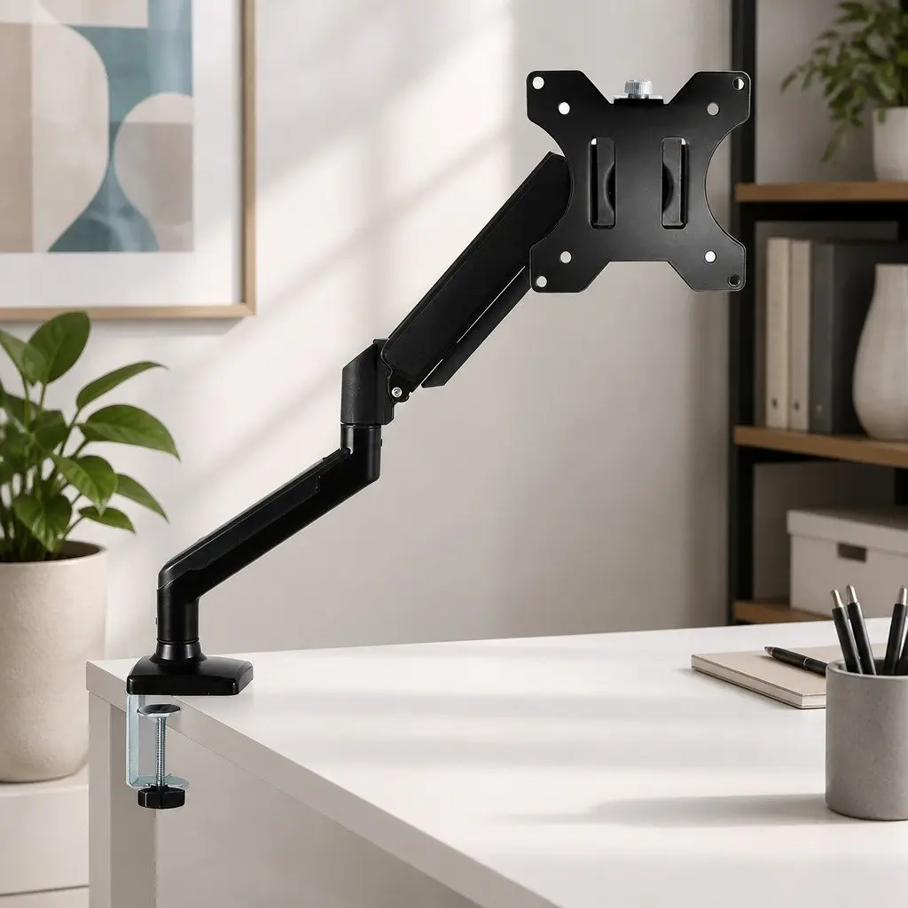 Monitor Stand Single Arm 13"-32" Adjustable Height Rotation Clamp