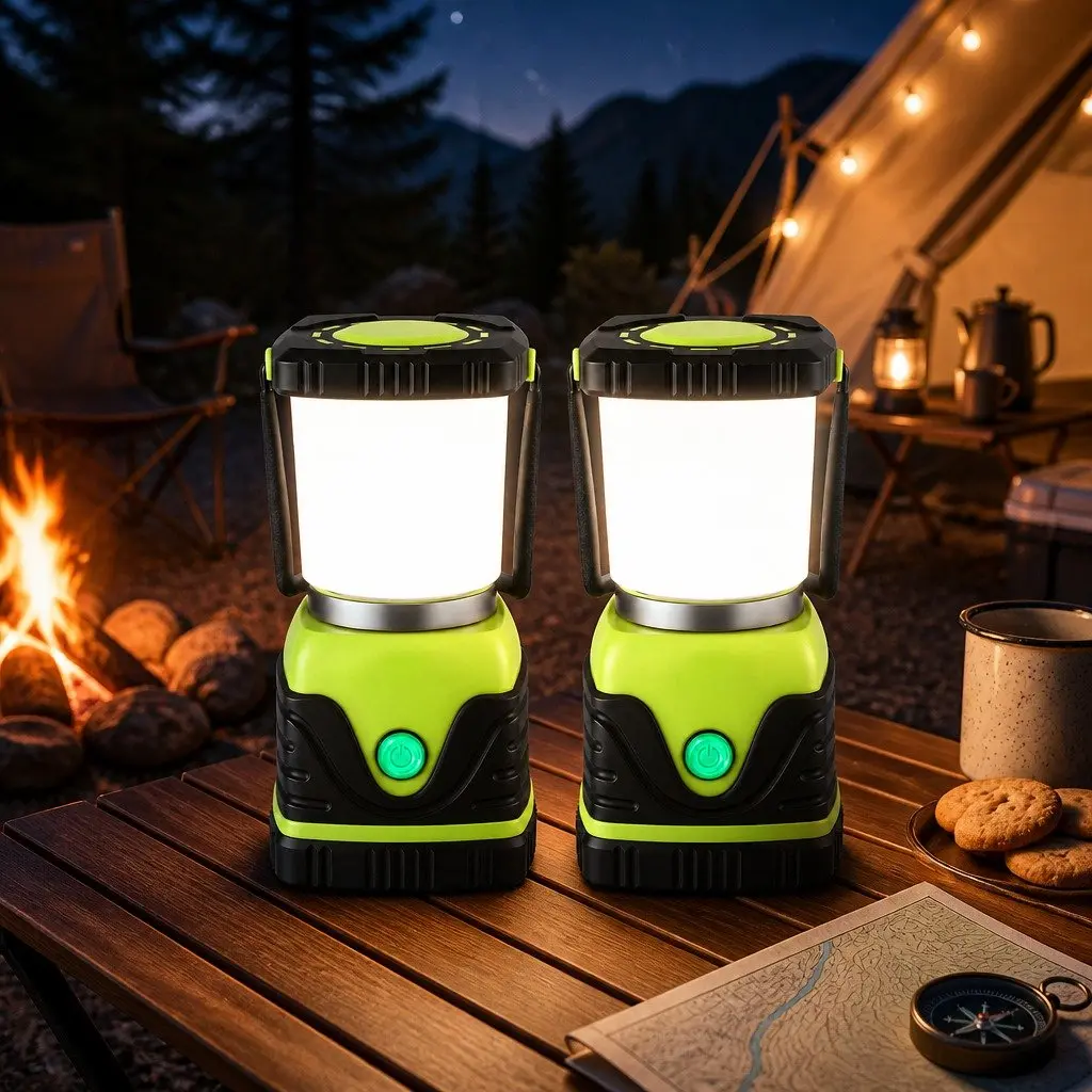 LED Camping Lantern 2-Pack 1000 Lumens Portable Emergency Outdoor Light
