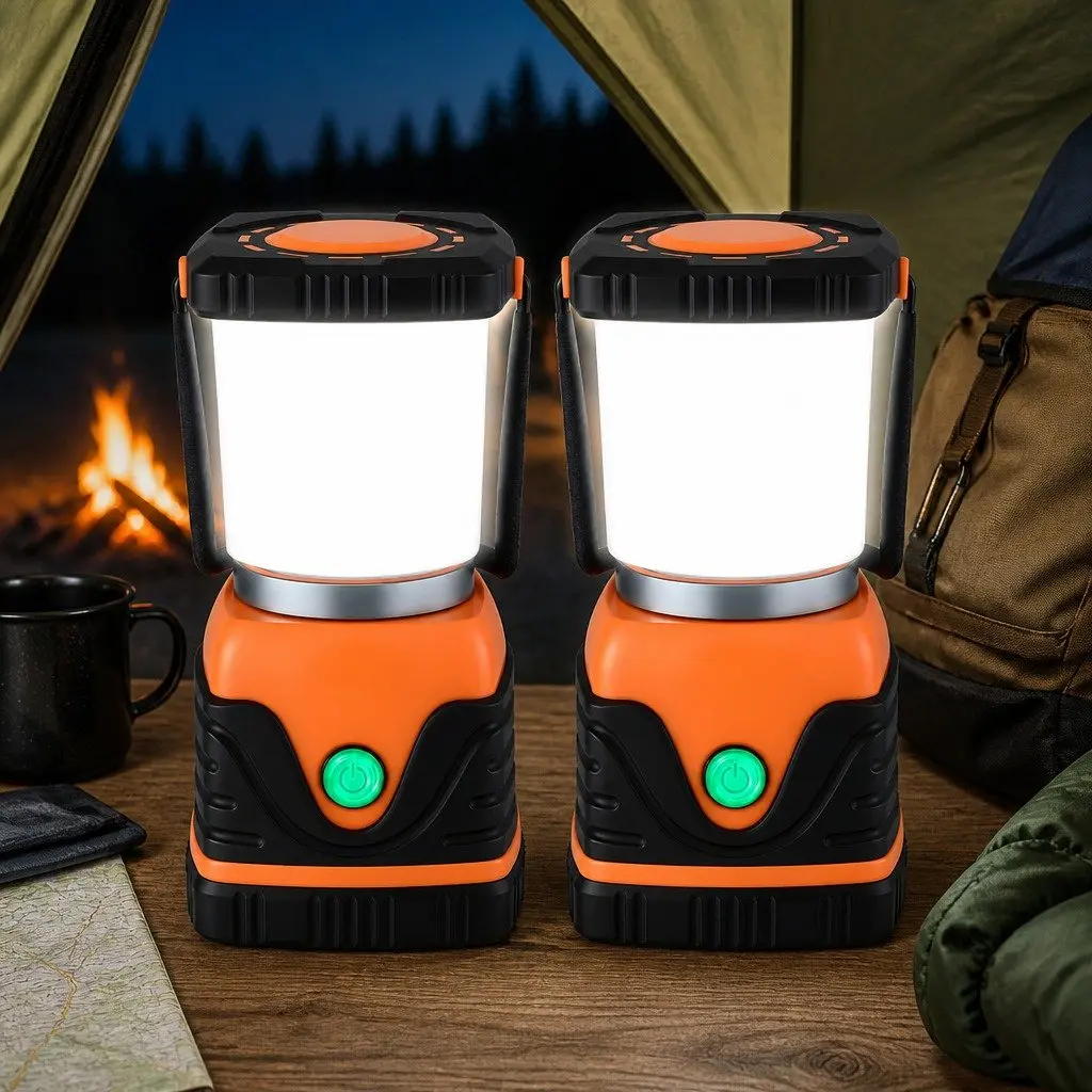 LED Camping Lanterns 2-Pack 1000 Lumens 360 Degree Illumination Stepless Dimming Multiple Lighting Modes
