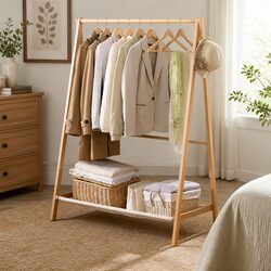 Elevate Your Space with a Stylish Wooden Clothes Rack