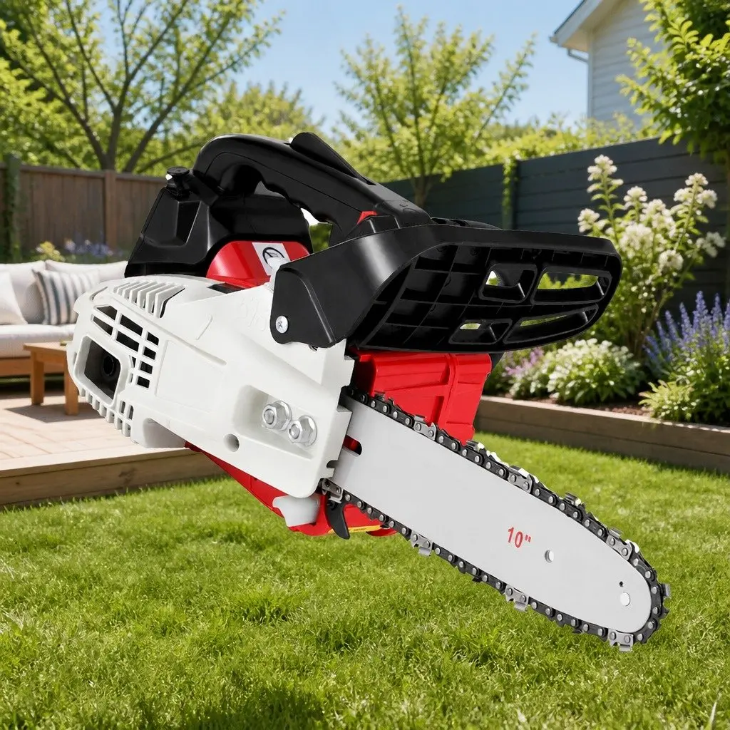 Petrol Chainsaw 25cc 10 Inch E-Start Lightweight Power Tool for Tree Pruning