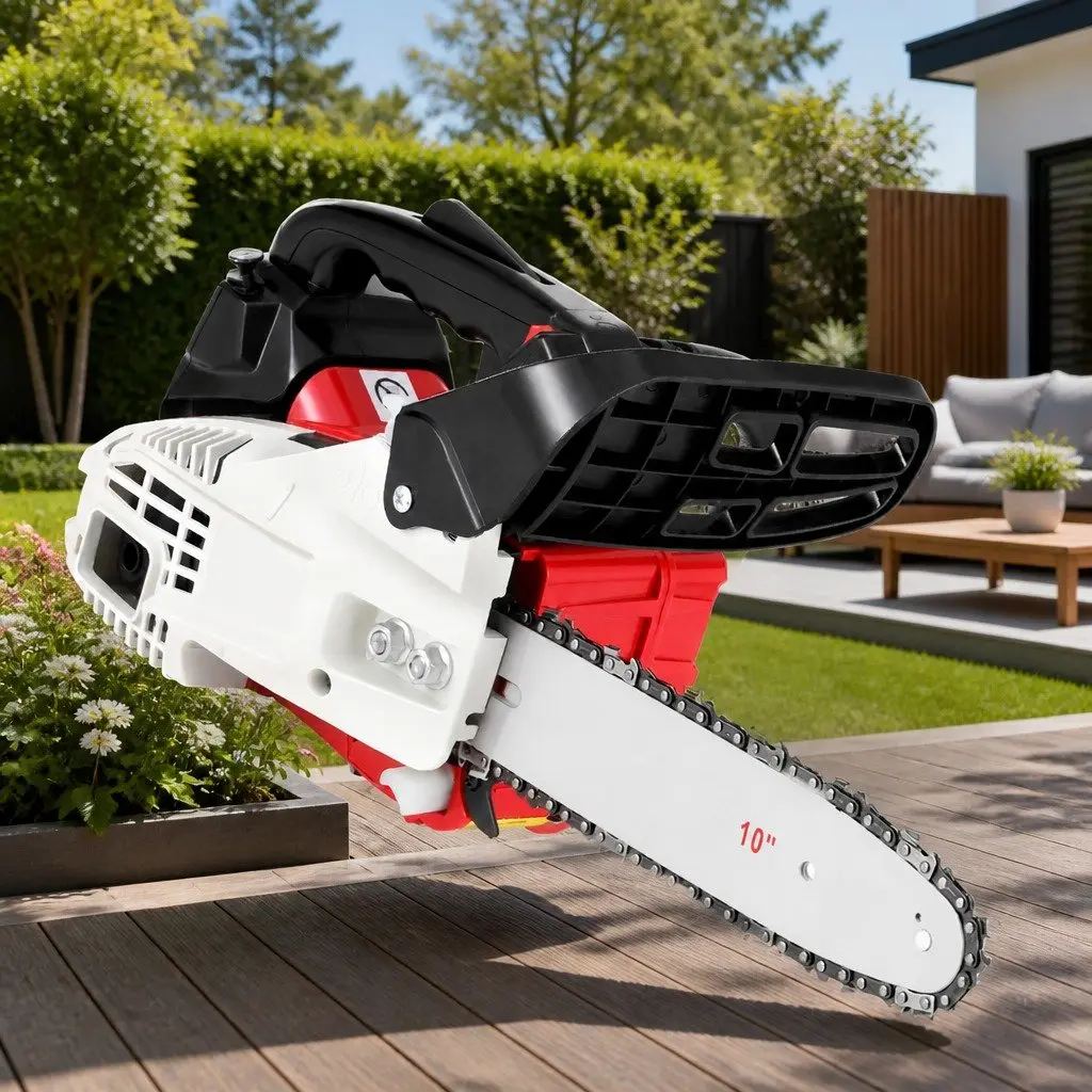 Petrol Chainsaw 25cc 10 Inch E-Start Lightweight Power Tool for Tree Pruning