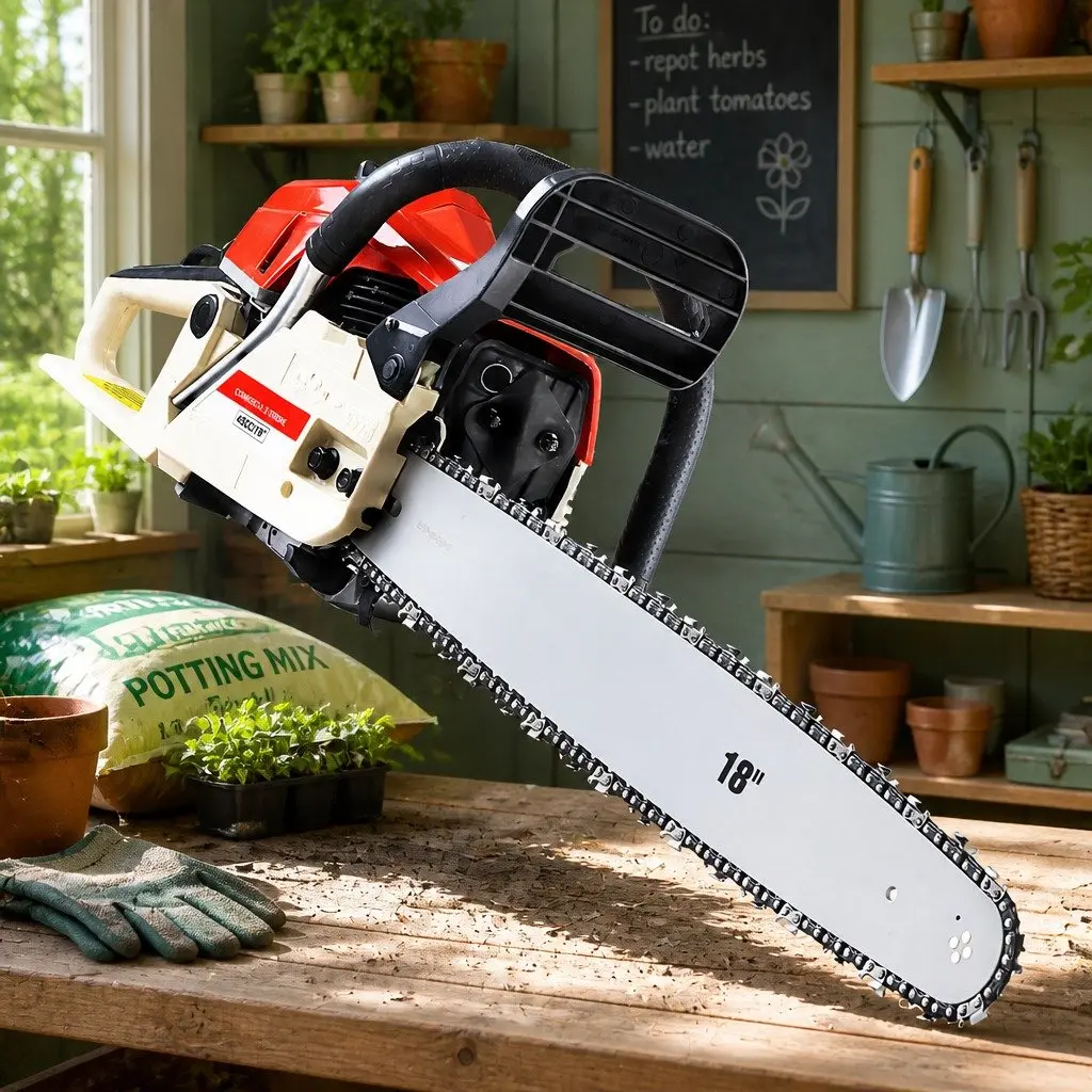 45CC Petrol Chainsaw 18 Inch Bar E-Start Commercial Grade Cutting Tool