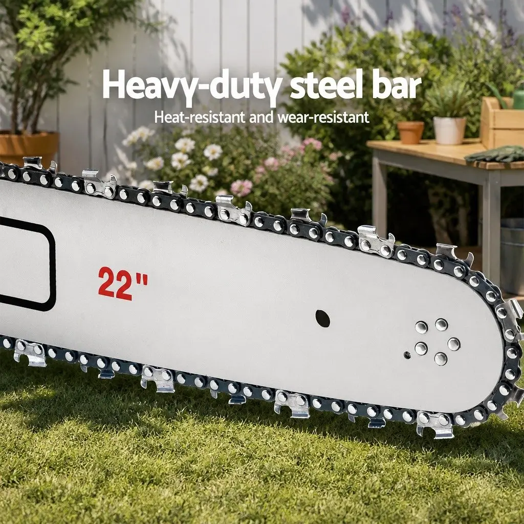 Petrol Chainsaw 62CC 22 Inch Bar E-Start Anti-Vibration Quick Tension Chain Mechanism