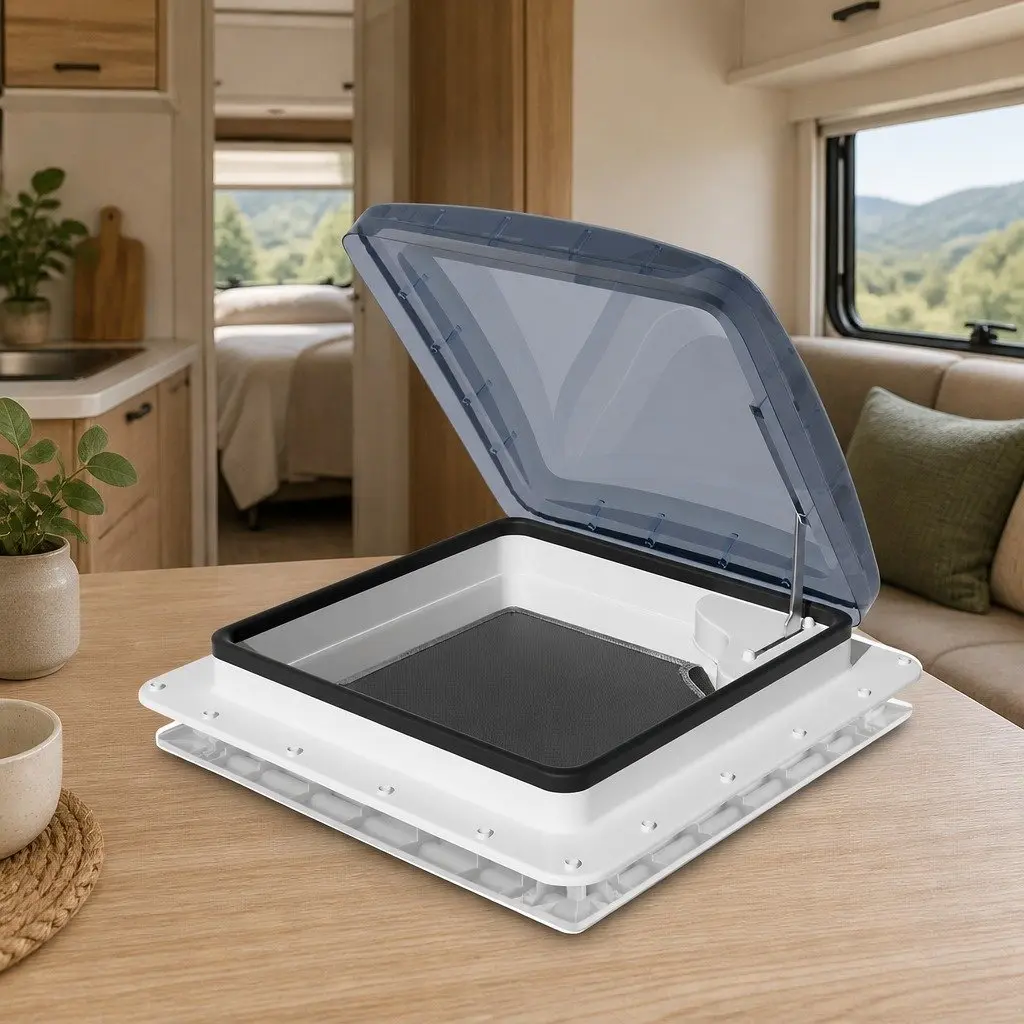 Caravan Roof Vent 40 x 40 cm Wide-Angle Opening for Fresh Air Circulation