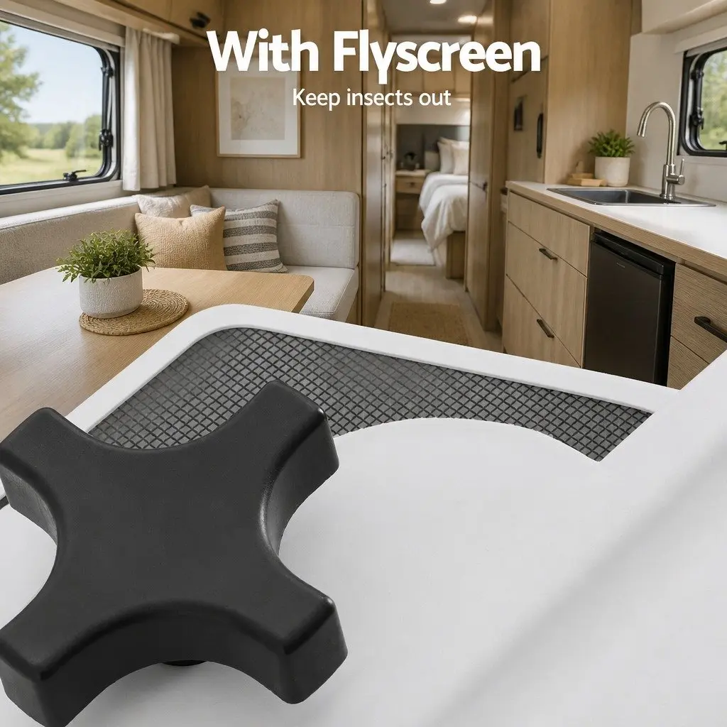 Caravan Roof Vent 40 x 40 cm Wide-Angle Opening for Fresh Air Circulation