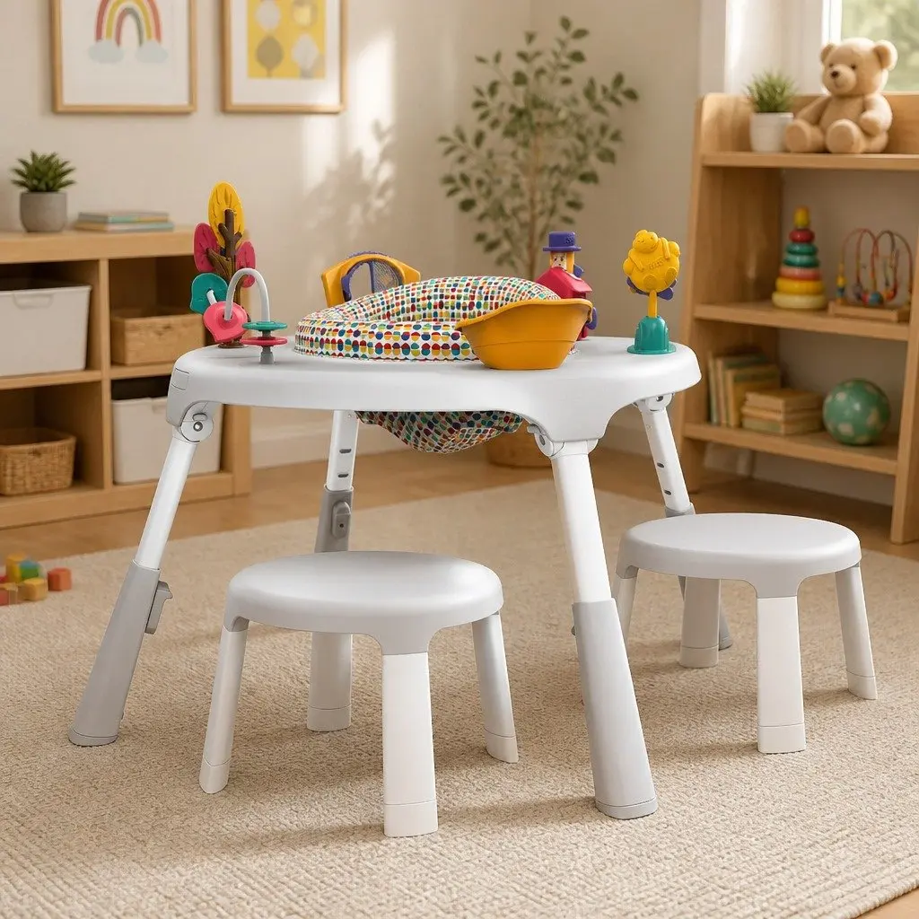 Baby Activity Center Play Table Foldable Height Adjustable Legs
