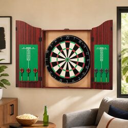 18 Inch Dartboard Cabinet for Fun Spaces with 6 Darts