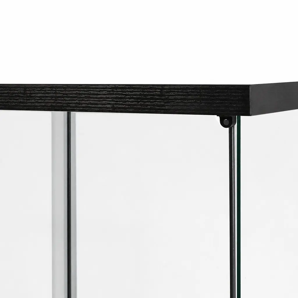 Glass Display Cabinet 4-Tier 164cm Tall Tempered Glass Shelves 2 Magnetic Doors
