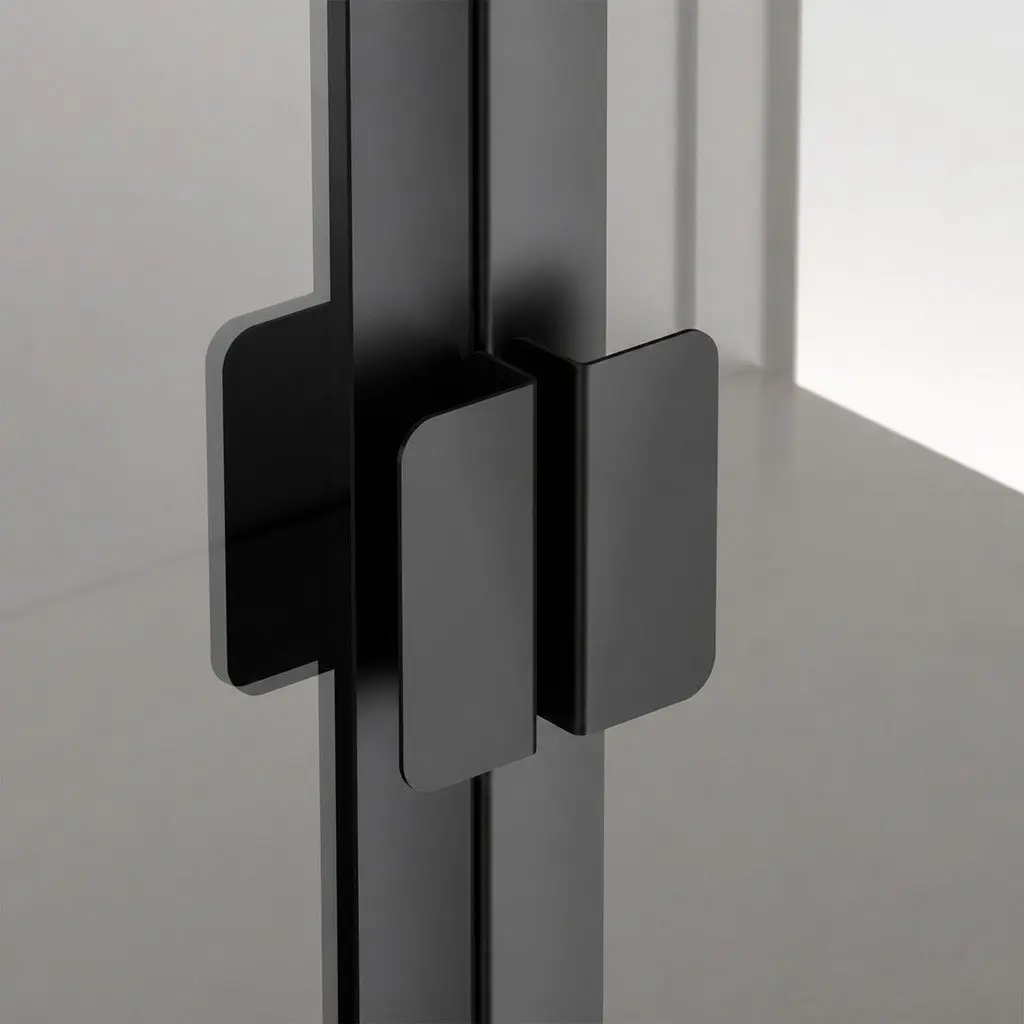 4 Tier Glass Display Cabinet 80cm Tempered Glass Storage Shelving Black