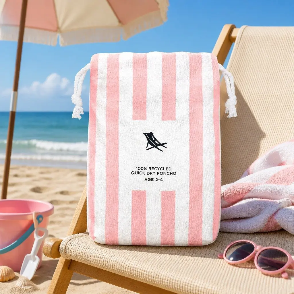Kids Hooded Poncho Towel M Quick Dry Beach Swim Cover Change Robe
