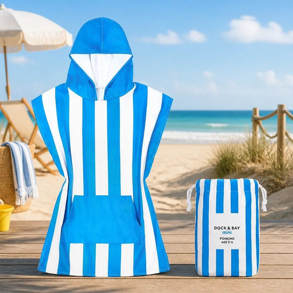 Kids Hooded Poncho Towel XS Quick Dry Beach Cover Change Robe