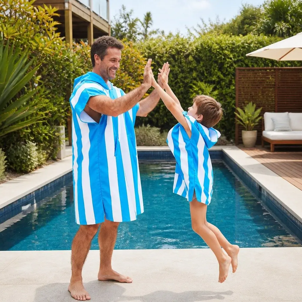 Kids Hooded Poncho Towel XS Quick Dry Beach Cover Change Robe