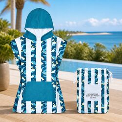 Compact Kids Hooded Poncho Towel for 2-4 Years