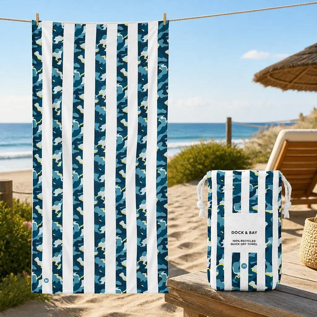 Kids Beach Towel Compact Quick Dry Lightweight Child Size Playful Colours