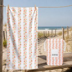 Kids Beach Towel Quick Dry Compact Lightweight Sand Free Pool Home Peach