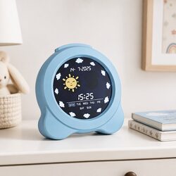 Digital Day Clock Calendar Alarm LCD Display 3.8 inch Blue Sleep Trainer Kids