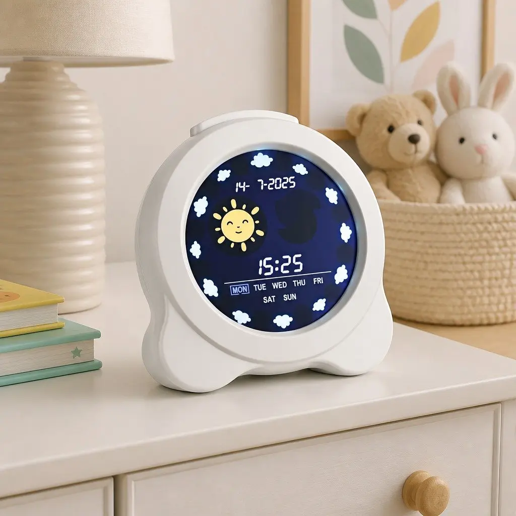 Digital Day Clock 3.8 Inch LCD Display Dual Alarm with Day Night Mode