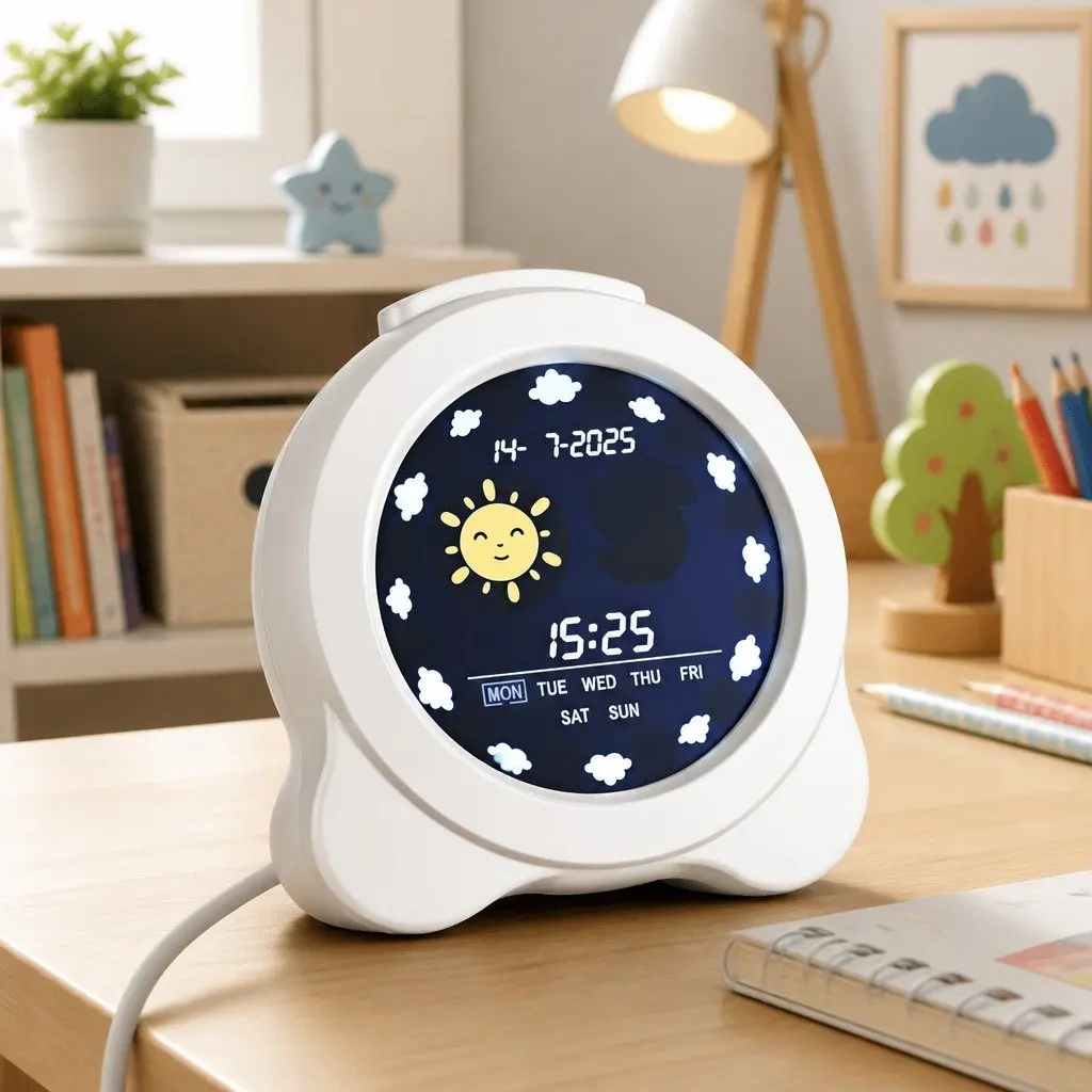 Digital Day Clock 3.8 Inch LCD Display Dual Alarm with Day Night Mode