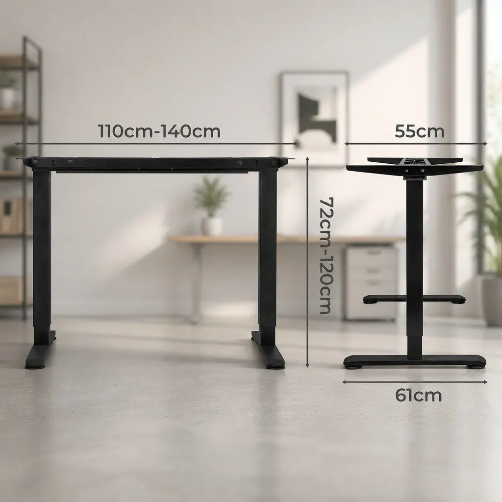 Electric Standing Desk Frame Dual Motor Height Adjustable for Home Office