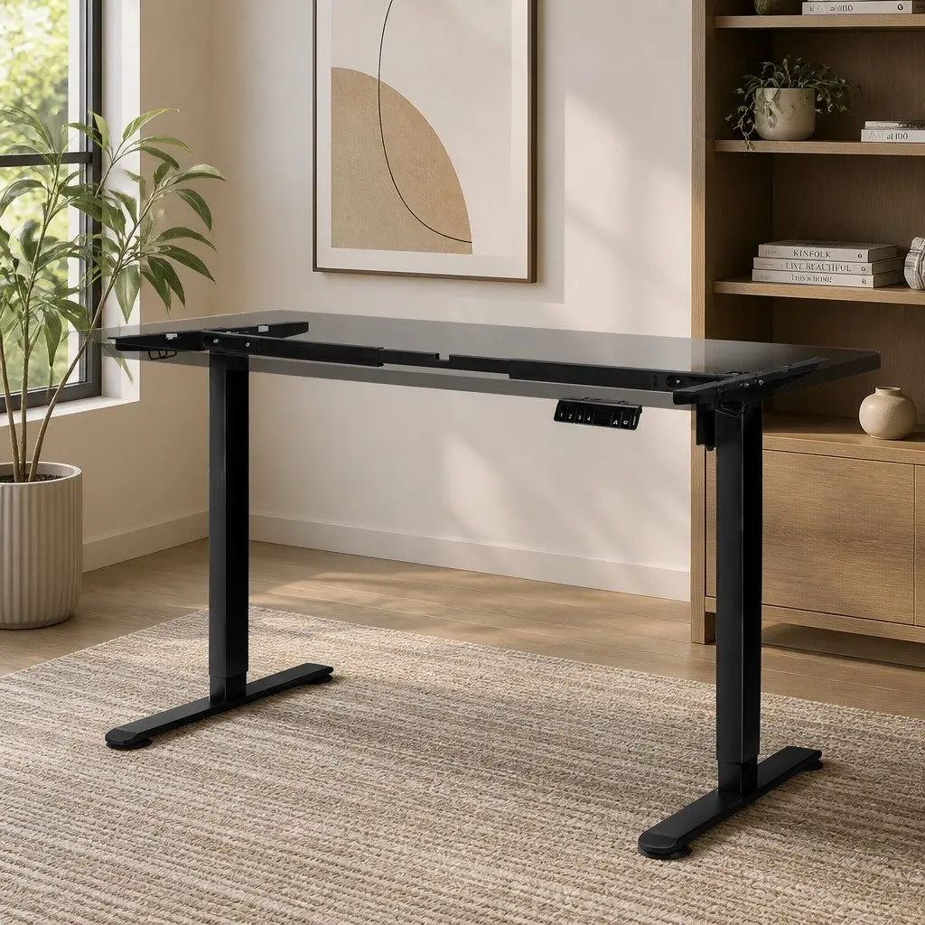 Electric Standing Desk Frame Height Adjustable Motorised Office Workstation Black
