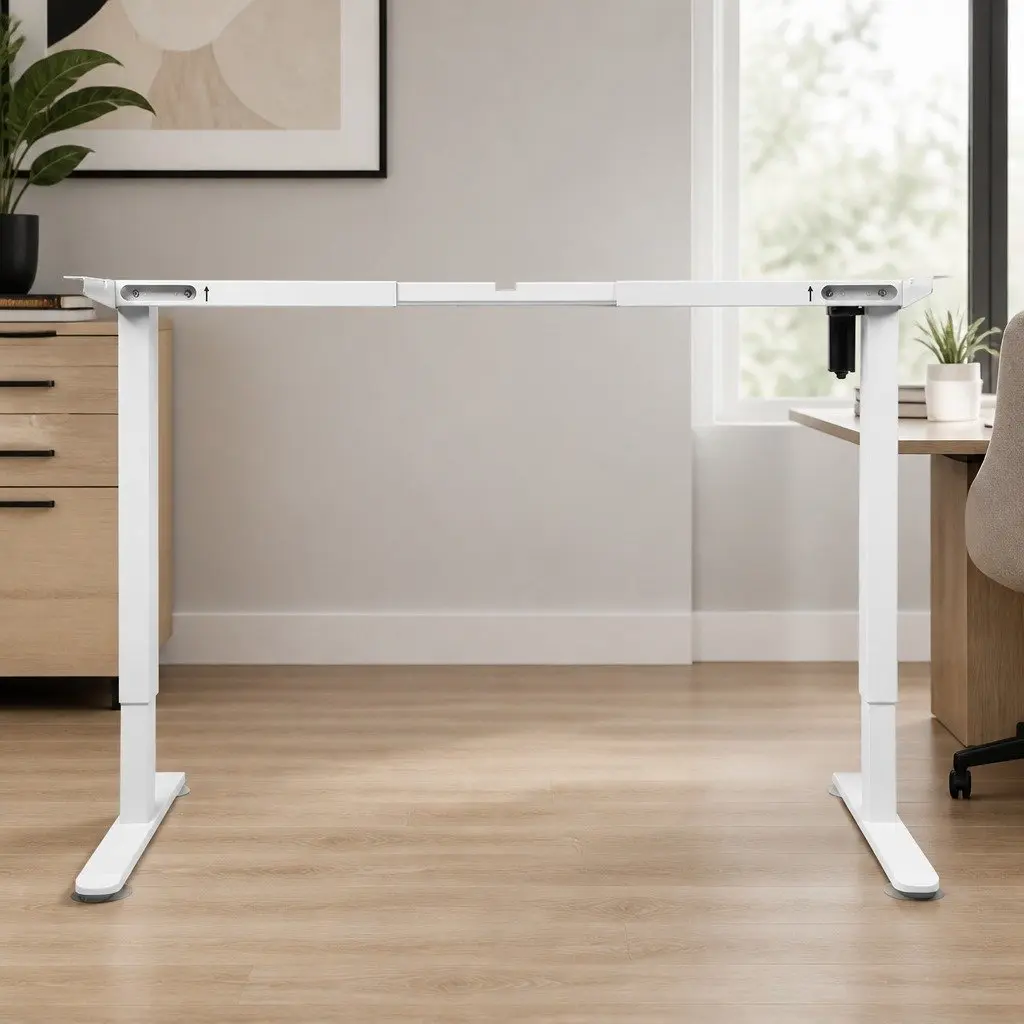 Motorised Standing Desk Frame White Height Adjustable Electric Office Home