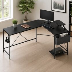 Transform Your Home Office with a Black L-Shaped Desk