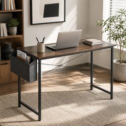 Computer Desk Study Table Storage 80cm Metal Frame MDF Desktop Home Office