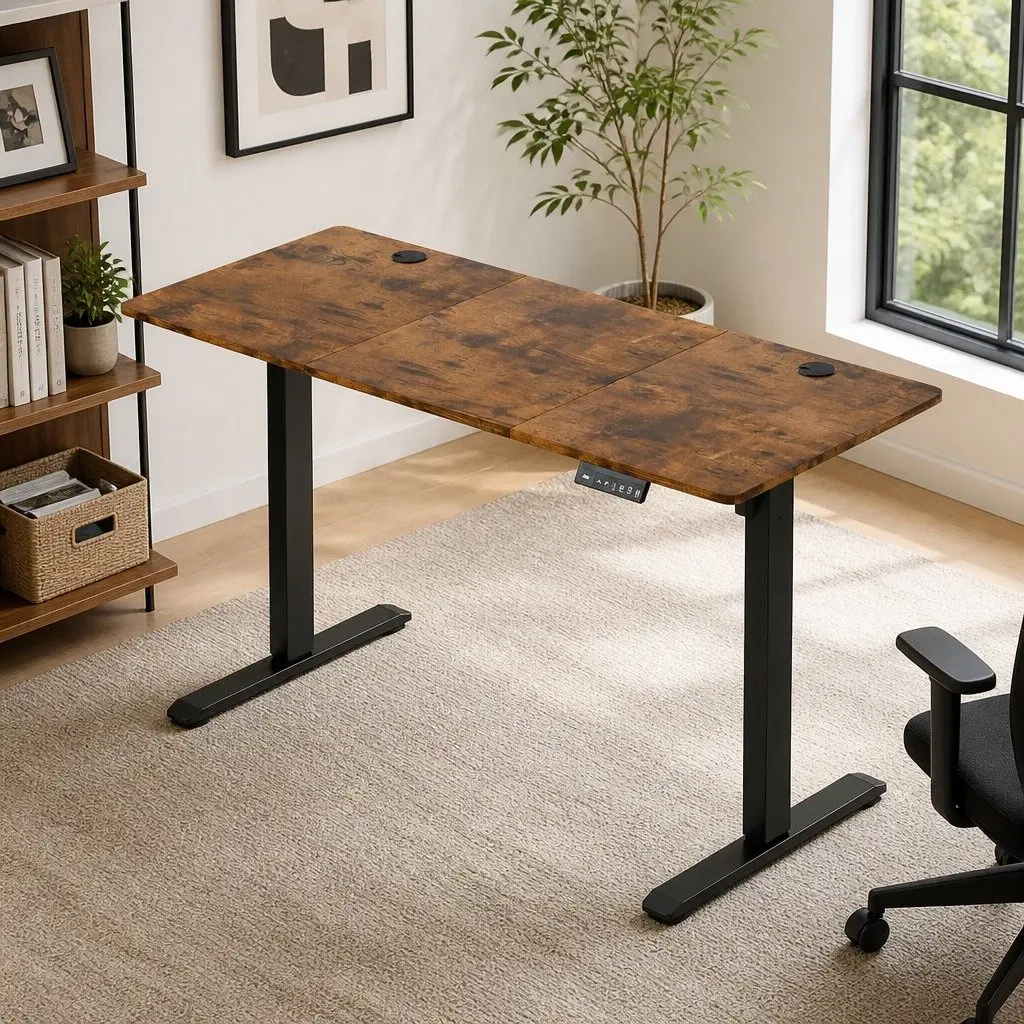 Electric Standing Desk 140cm Height Adjustable Sit Stand Computer Desk with Digital Controller