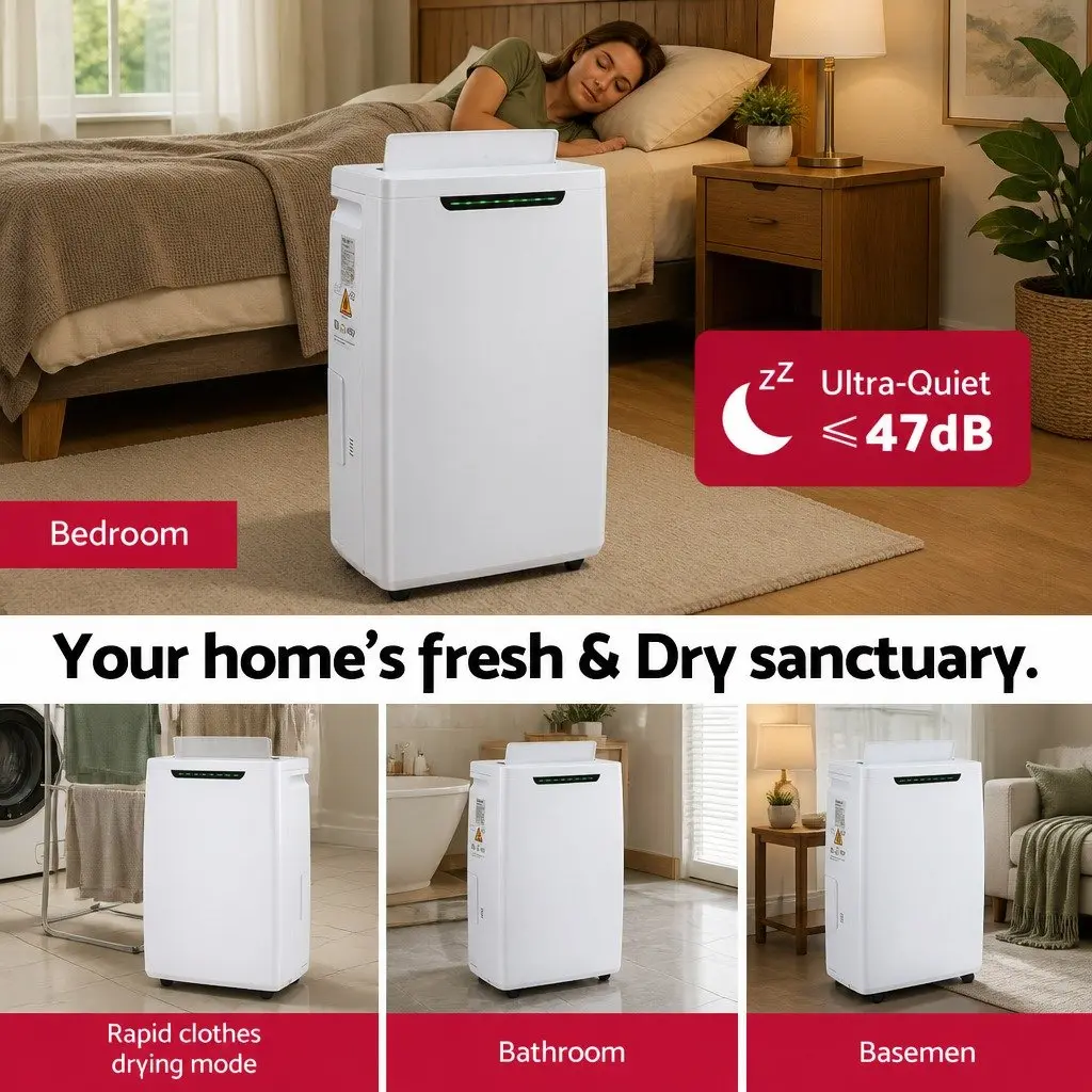 Dehumidifier 16L/Day Portable Air Dryer 5.5L Tank White