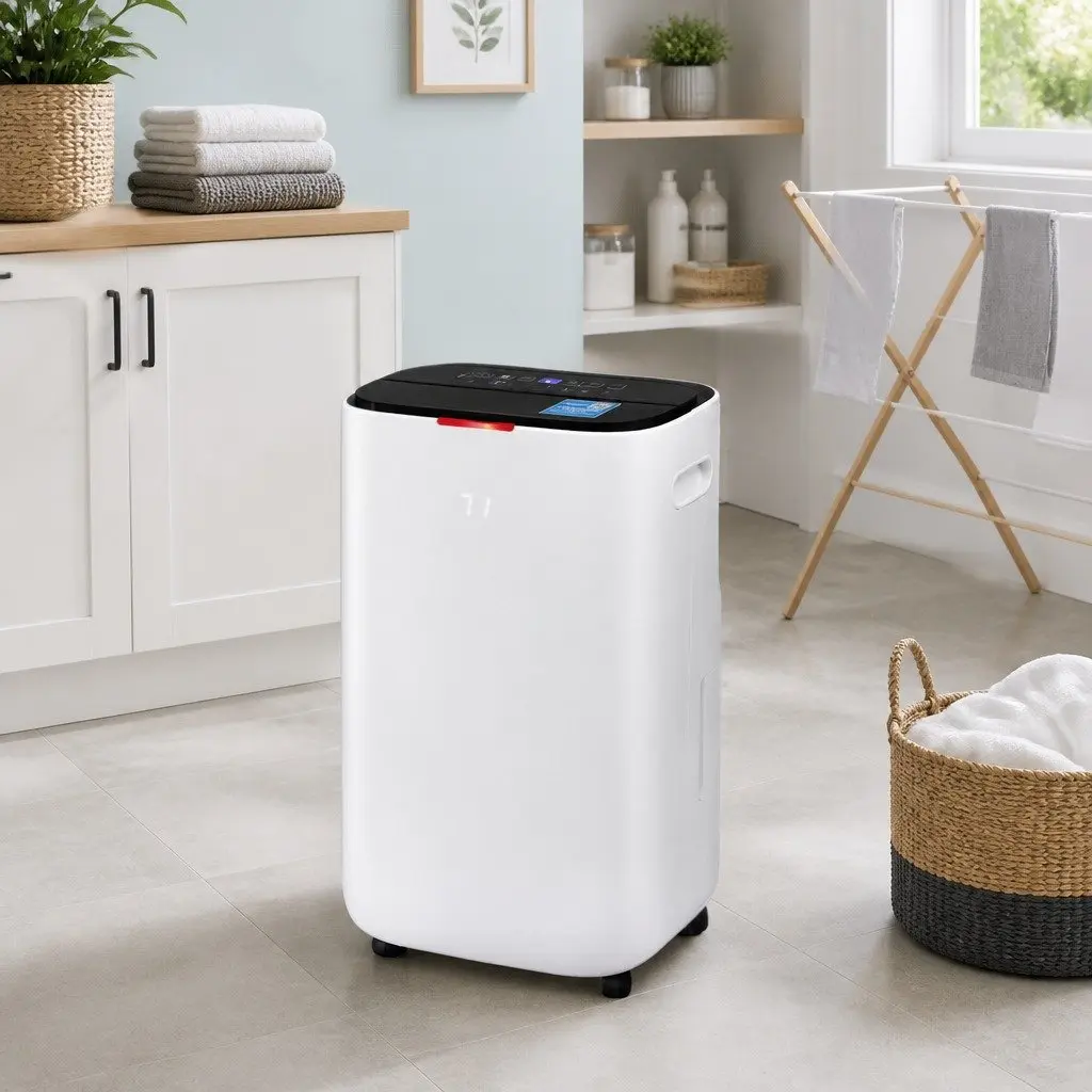 Dehumidifier 20L/Day White with Air Purifier and Fan Function for Large Rooms