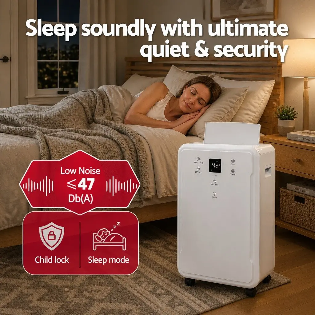 Dehumidifier 50L/Day Large Room Air Dryer White Laundry Mode Timer