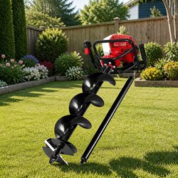 Post Hole Digger 63cc Petrol Auger 200mm Borer Extension Deep Digging