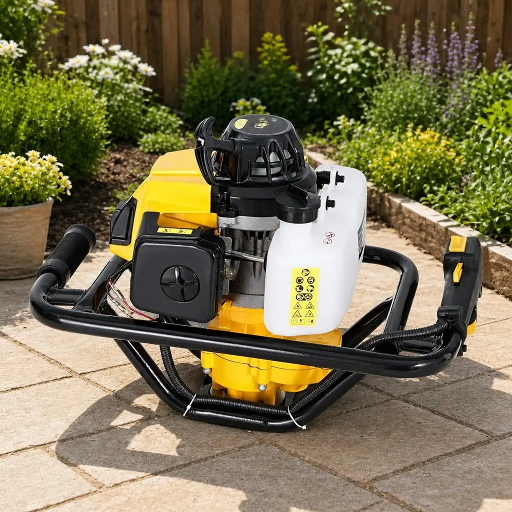 Post Hole Digger 200mm Petrol Auger 63cc Vertical Gearbox Anti-Vibration Handle