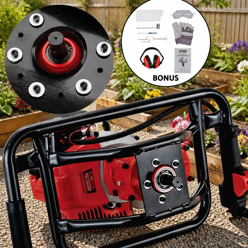 Post Hole Digger 65cc Petrol Petrol Auger Borer Extension Bits Ground Drilling