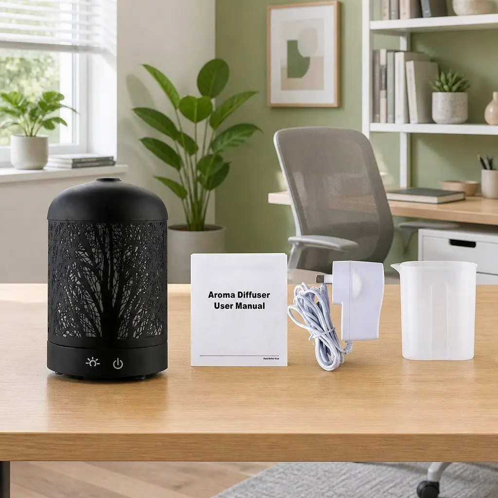 Ultrasonic Aroma Diffuser 160ml 4-in-1 Aromatherapy Humidifier Night Light Black