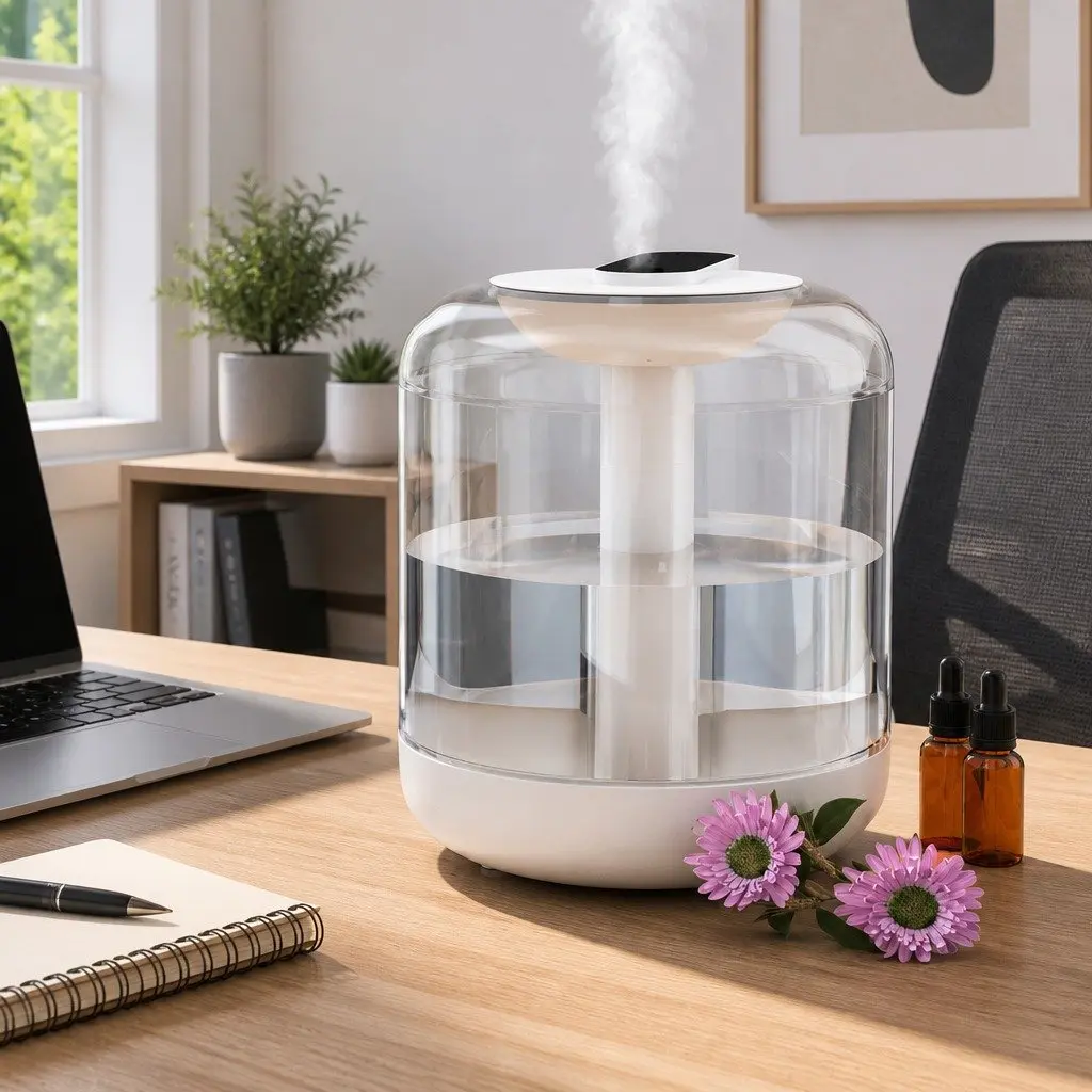 Aroma Diffuser 1L Ultrasonic Humidifier 4 in 1 Night Light White