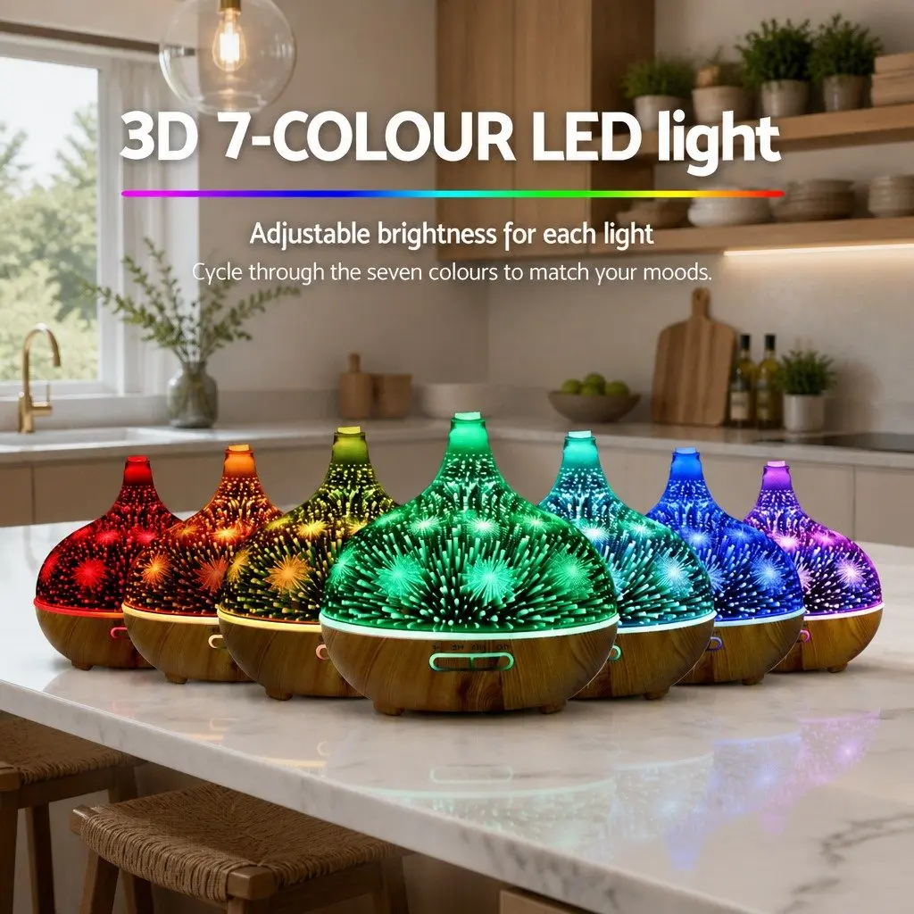 Aroma Diffuser 400ml Ultrasonic Humidifier 3D Light Effect Aromatherapy Purifier