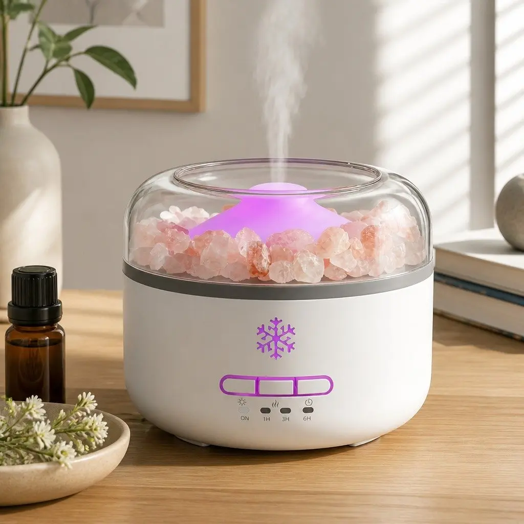 Aroma Diffuser 150ml Ultrasonic Humidifier Salt Lamp 7 LED Color Night Light