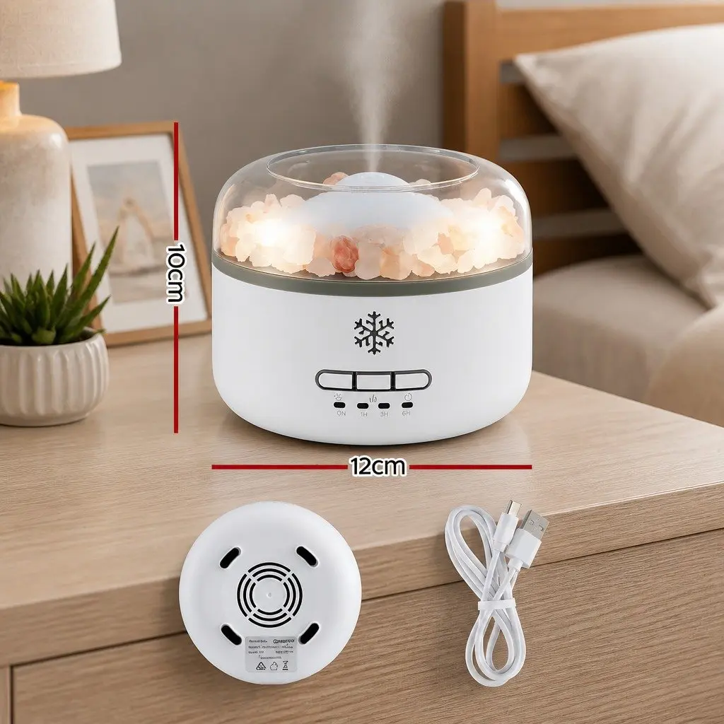 Aroma Diffuser 150ml Ultrasonic Humidifier Salt Lamp 7 LED Color Night Light