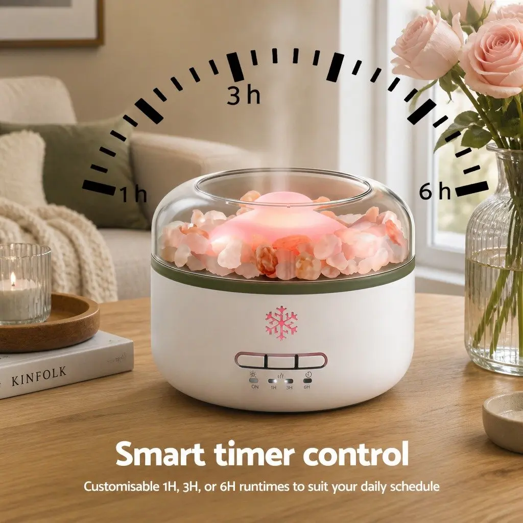 Aroma Diffuser 150ml Ultrasonic Humidifier Salt Lamp 7 LED Color Night Light