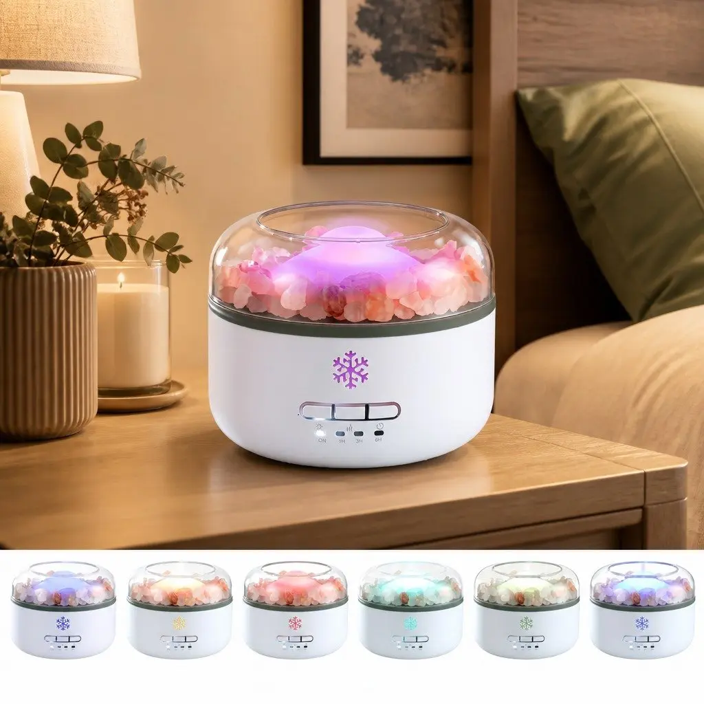 Aroma Diffuser 150ml Ultrasonic Humidifier Salt Lamp 7 LED Color Night Light