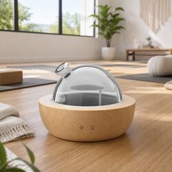 Ultrasonic Aroma Diffuser 200ml Glass Dome Aromatherapy Essential Oil Mist