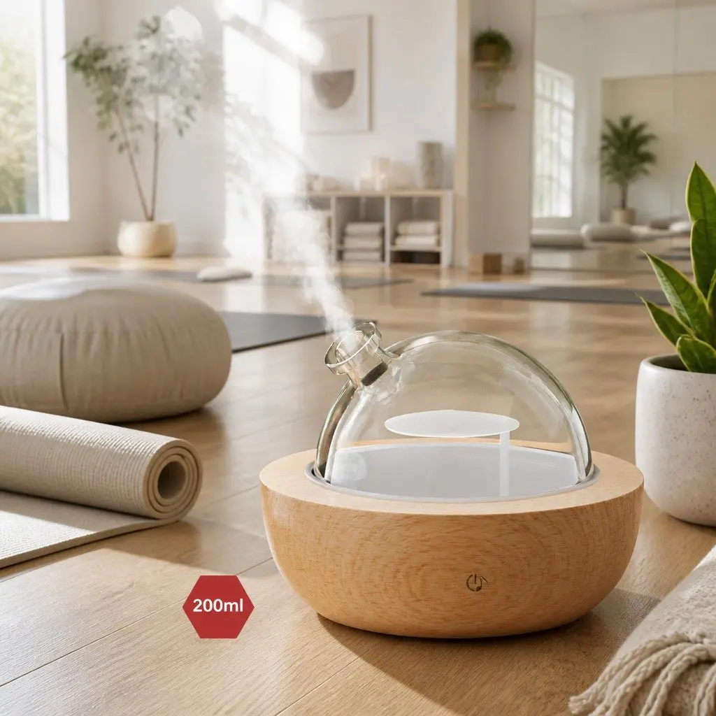 Aroma Diffuser 200ml Glass Dome Ultrasonic Technology with 4-in-1 Function and 7-Colour LED Night Light
