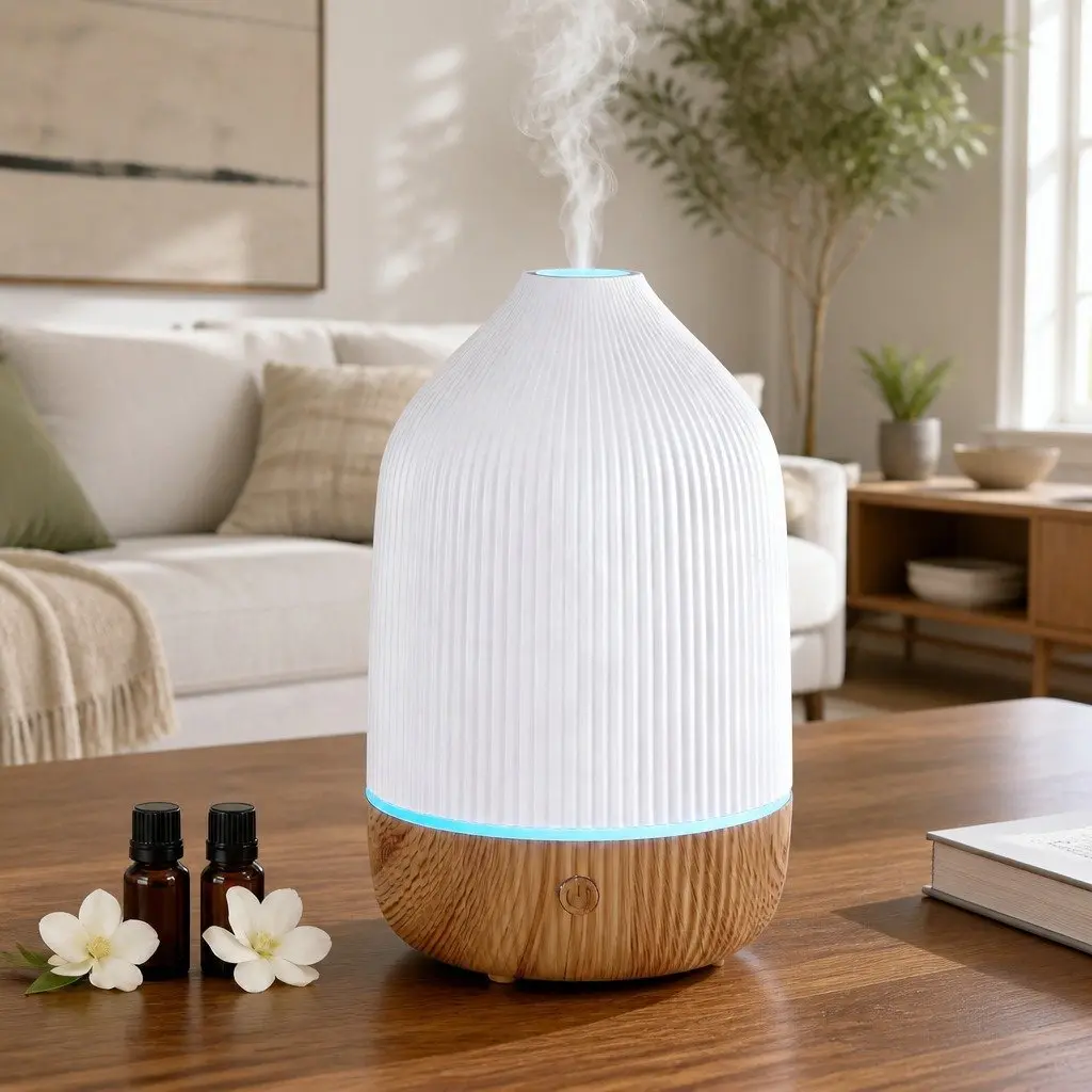 Ultrasonic Aroma Diffuser 100ml LED Night Light Whisper-Quiet Operation Waterless Auto-Off