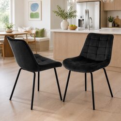 Enhance Your Dining Room with Velvet Tufted Accent Chairs - Pair