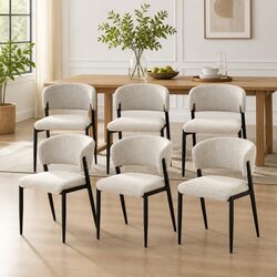 Enhance Your Dining Space with 6 Linen Upholstered Chairs